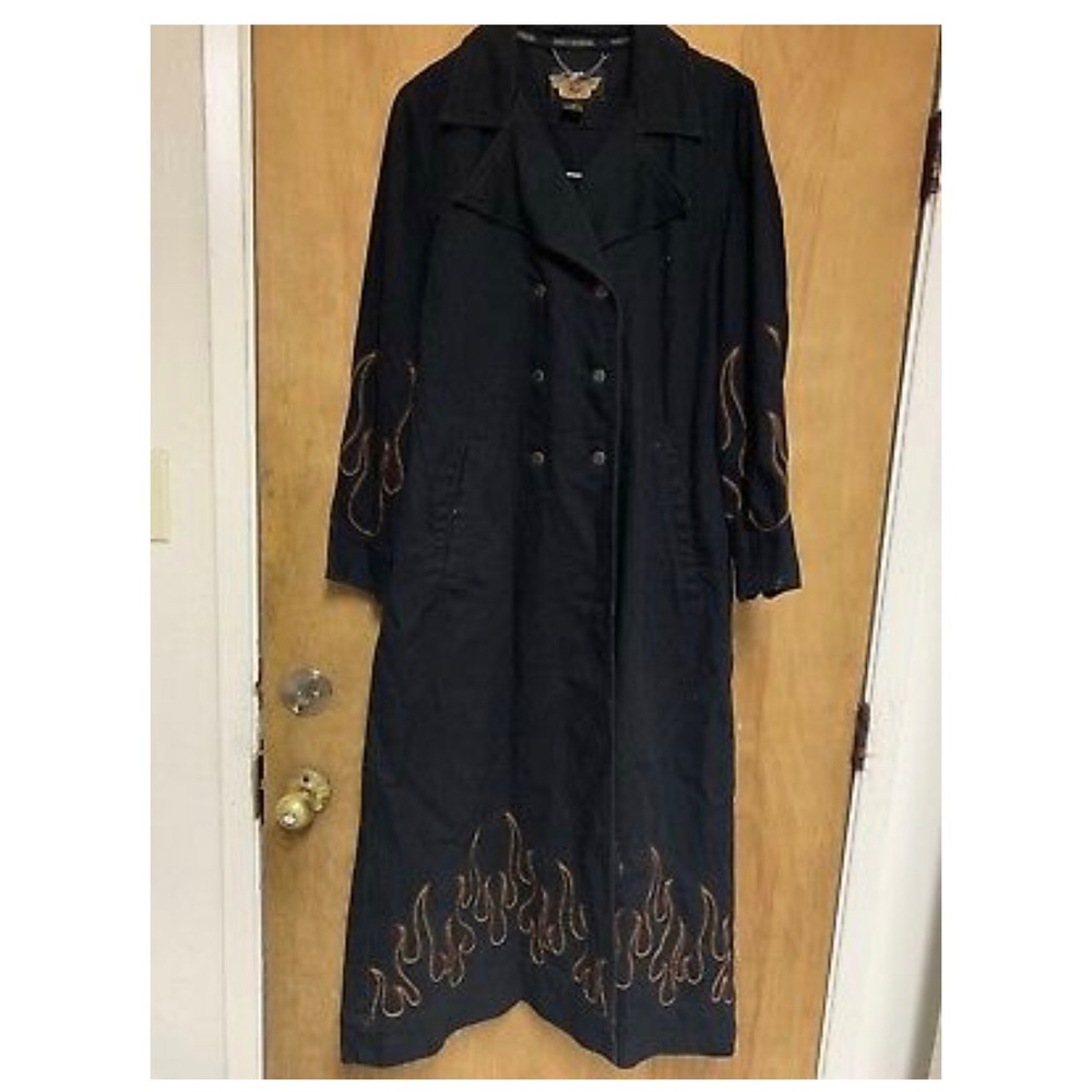 HARLEY DAVIDSON TRENCH COAT/DUSTER FLAMES